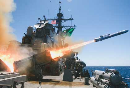 Missile in Motion: Sailors fire a simulated naval strike missile aboard the USS Fitzgerald during Exercise Rim of the Pacific in the Pacific Ocean, July 18, 2024. The world's largest international maritime exercise, RIMPAC, provides a unique training opportunity while fostering and sustaining cooperative relationships among 29 countries. U.S. Navy photo by Navy Petty Officer 2nd Class Jordan Jennings.	